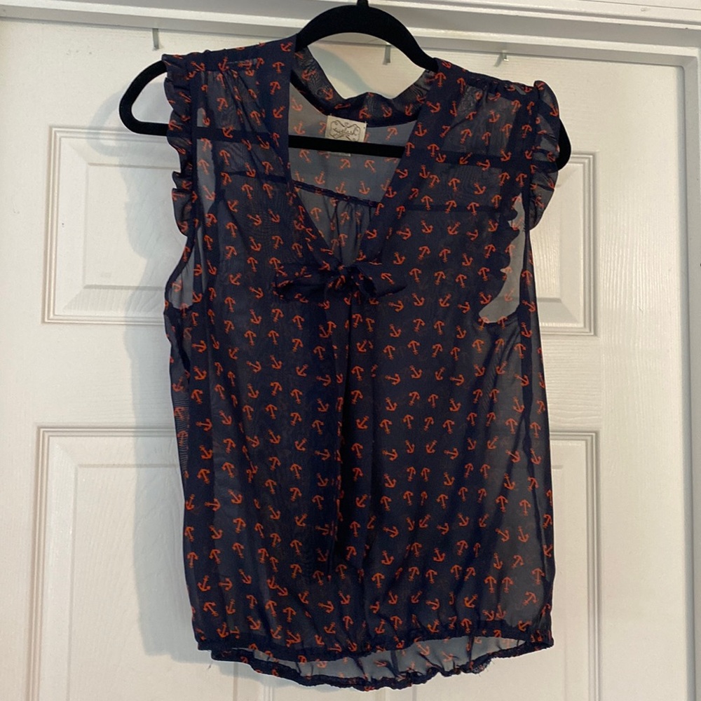 Anchors away sheer top